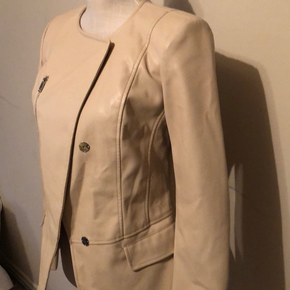Dnky (nwot)faux leather jacket, light tan, xs - Picture 6 of 11